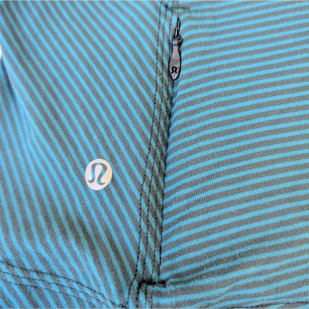 Lululemon Long Sleeve Kanto Catch Me 10 Mini Pop Stripe Dark Fuel Forge Teal